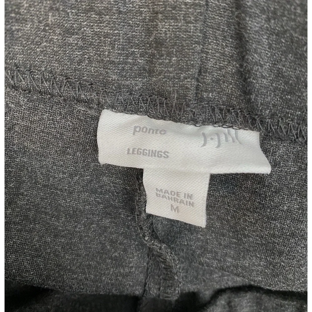 J Jill Women Leggings Pants Size‎ M Ponte Knit Pull On Mid Rise Gray Zip Pockets
